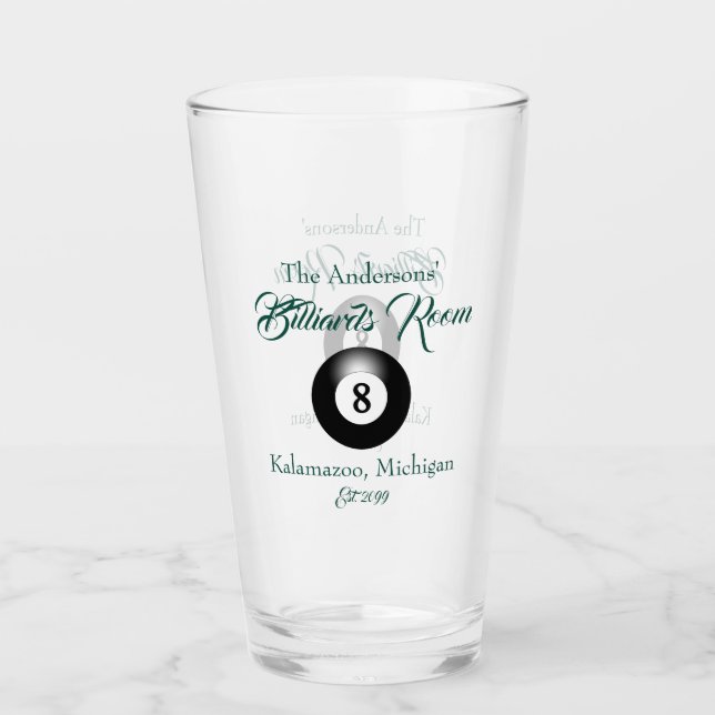 Anpassbare Billard-Poolbillard-Kugeln Bar Bier Glas (Vorderseite)