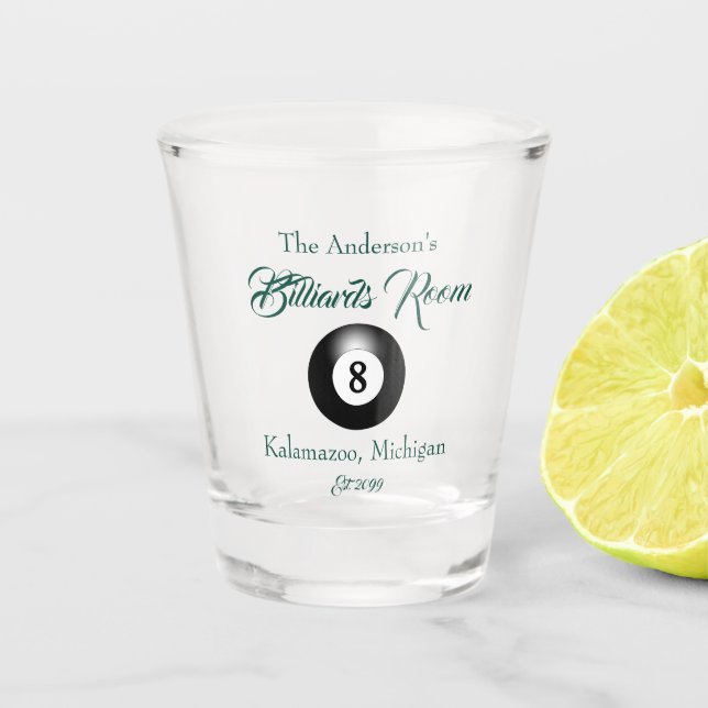 Anpassbare Billard-Poolbillard-Kugeln Bar Schnapsglas (Vorderseite)