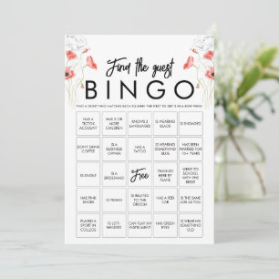 Anpassbare Bingo-Game-Karte für Elegante Wildblume Einladung
