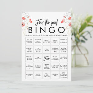 Anpassbare Bingo-Game-Karte für Elegante Wildblume Einladung