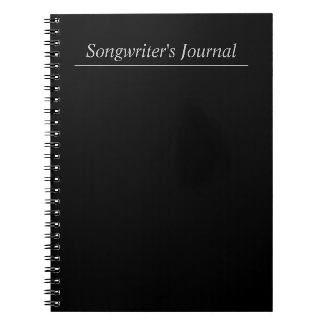 Anpassbare Black Songwriter's Journal Notizblock (Vorderseite)