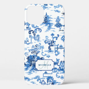 Anpassbare blaue und weiße Pagode Chinoiserie Case-Mate iPhone Hülle