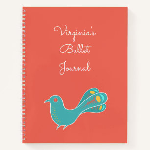 Anpassbare Blue Bird Bulletin Journal Notizbuch