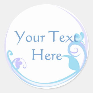 Anpassbare Blue-Blume-Sticker Runder Aufkleber