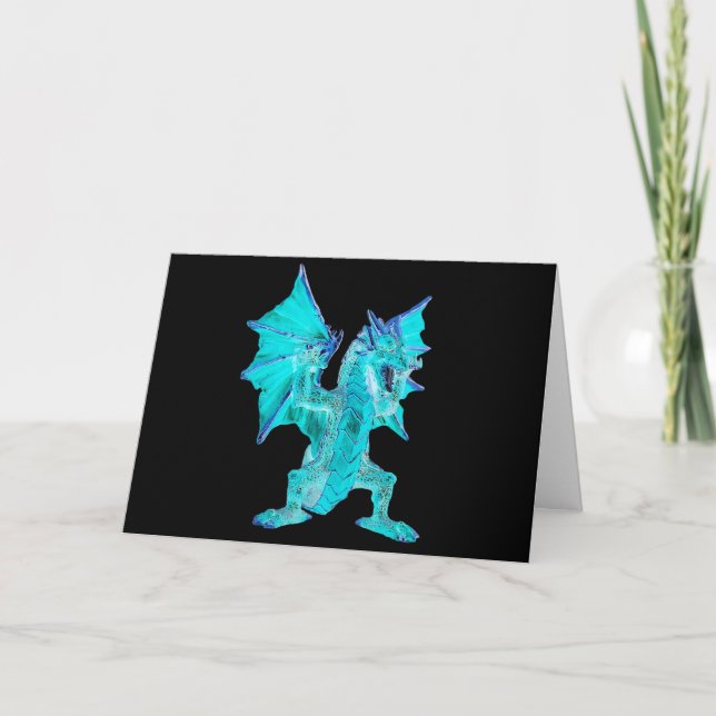 Anpassbare Blue Water Dragon Fantasy Kunst Karte (Vorderseite)