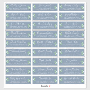 Anpassbare Blue Wedding Guest Address Labels