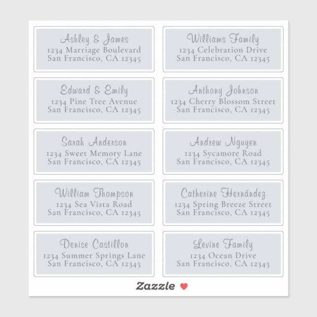 Anpassbare Blue Wedding Guest Address Labels (Blatt)