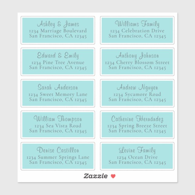 Anpassbare Blue Wedding Guest Address Labels (Blatt)