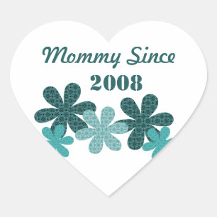 Anpassbare Blume Mommy seit Herz Stickers