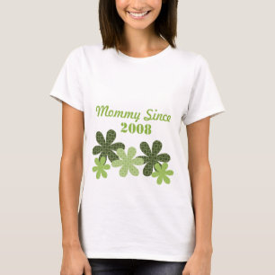 Anpassbare Blume Mommy Seit T - Shirt, grün T-Shirt