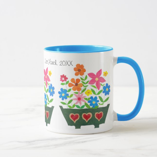 Anpassbare Blume Power Hochzeit Tasse (Rechts)