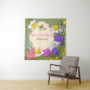 Anpassbare Blumen Wandteppich