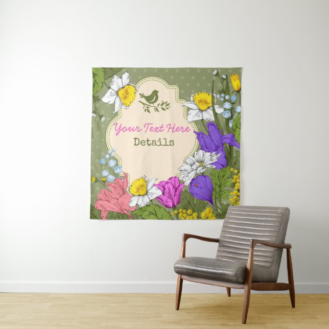 Anpassbare Blumen Wandteppich (Beispiel)