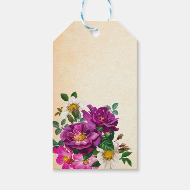 Anpassbare Blumengiftmarken Geschenkanhänger (Vorderseite)