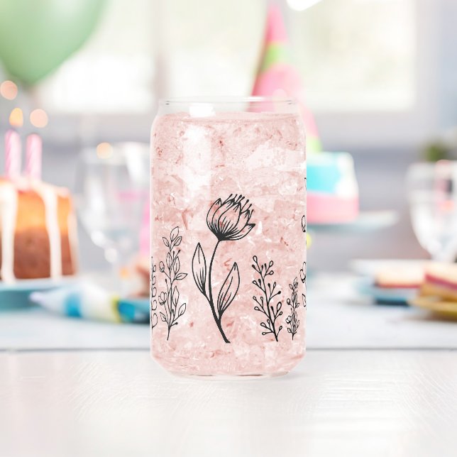 Anpassbare Blumenmuster Dosenglas (Insitu (Geburtstag))