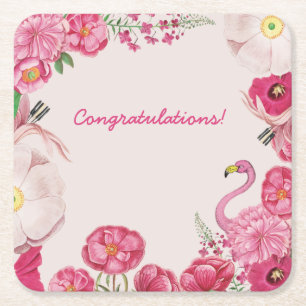 Anpassbare Blumenveranstaltung Rechteckiger Pappuntersetzer