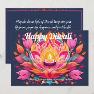 Anpassbare Blüten: Diwali-Karte mit strahlenden Bl Einladung