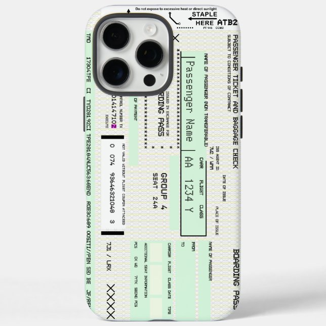 Anpassbare Boarding Pass Aviation Case-Mate iPhone Hülle (Rückseite)