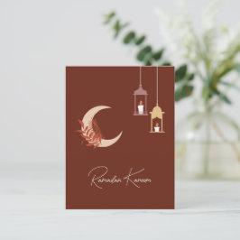 Anpassbare Boho Islamic Ramadan Kareem Feiertagspostkarte