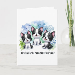 Anpassbare Boston-Terrier-Karte - Text wählen Feiertagskarte