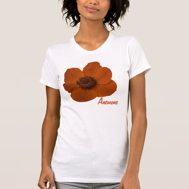 Anpassbare braune Anemone Blume T Shirt (Vorderseite)