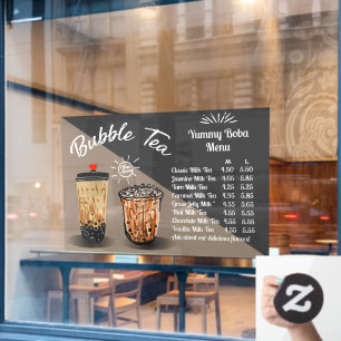Anpassbare Bubble Tea Boba Donut Shop Front Fensteraufkleber