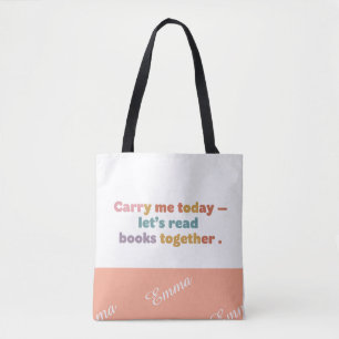 Anpassbare Buchtasche, Name hinzufügen, Farben änd