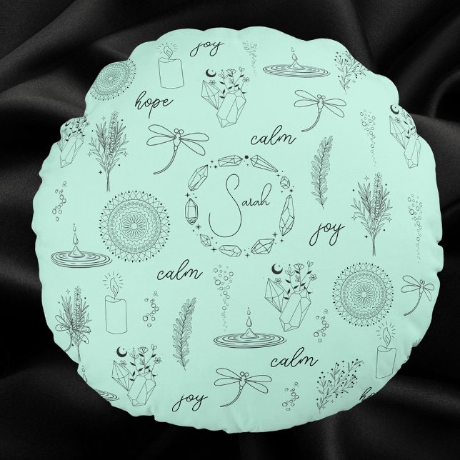 Anpassbare Calming-Vibes Rundes Kissen (Von Creator hochgeladen)