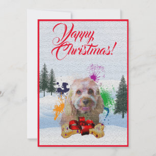 Anpassbare Cavapoo Dog Yappy Xmas Card Ankündigung