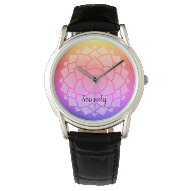 Anpassbare Chakra Design Personalisierter Name Omb Armbanduhr (Vorderseite)