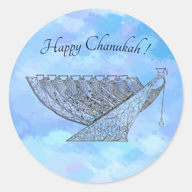Anpassbare Chanukah-Aufkleber, klein Runder Aufkleber (Vorderseite)