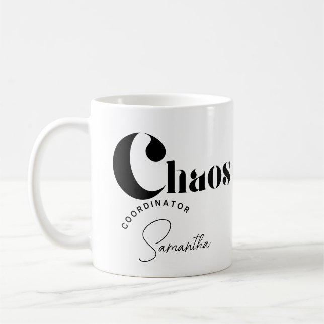 Anpassbare "Chaos Coordinator"-Tasse Kaffeetasse (Links)