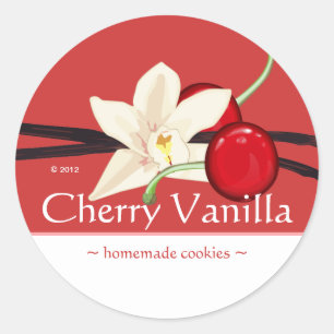 Anpassbare Cherry Vanilla-Sticker Runder Aufkleber