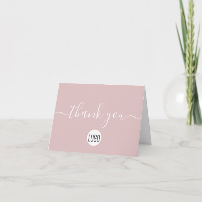 Anpassbare Client-Apprecision Blush Pink Script Dankeskarte (Vorderseite)