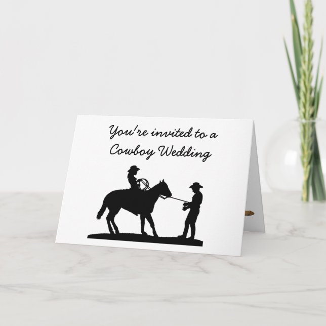 Anpassbare Cowboy-Hochzeitskarte Einladung (Vorderseite)