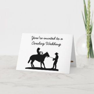 Anpassbare Cowboy-Hochzeitskarte Einladung