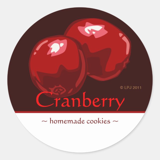 Anpassbare Cranberry-Sticker Runder Aufkleber (Vorderseite)