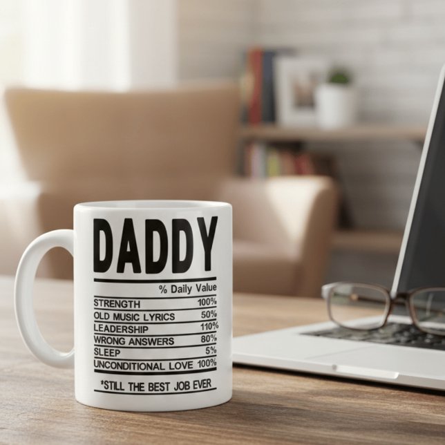 Anpassbare Daddy Nährwertangaben Tasse Personalisi (Von Creator hochgeladen)