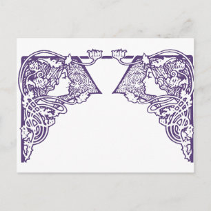 Anpassbare Damen im Jugendstil Postkarte