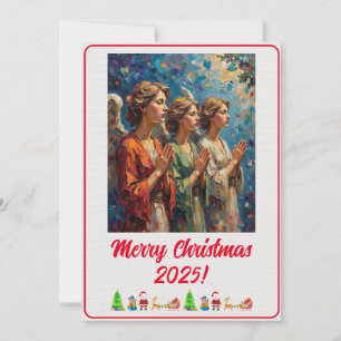Anpassbare digitale Weihnachtsengel-Ölgemälde Karte
