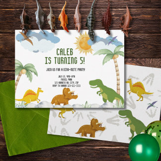 Anpassbare Dinosaurier T-Rex Geburtstag Einladung