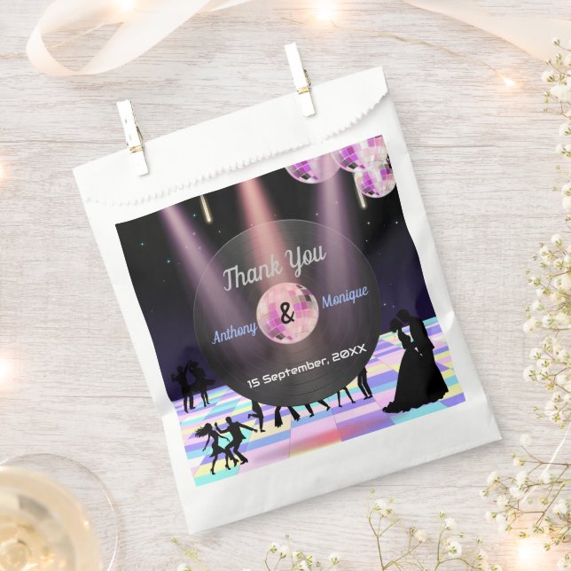Anpassbare Disco-Hochzeit  Geschenktütchen (Ausgeschnitten)