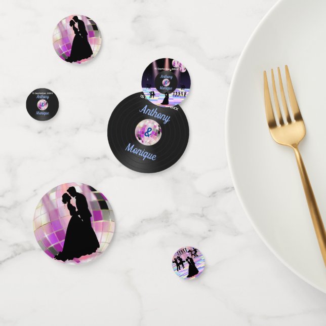 Anpassbare Disco-Hochzeit Konfetti (Gruppe)