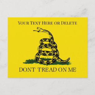 Anpassbare Don't Tread on Me Snake Gadsden Flag Postkarte