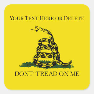 Anpassbare Don't Tread on Me Snake Gadsden Flag Quadratischer Aufkleber