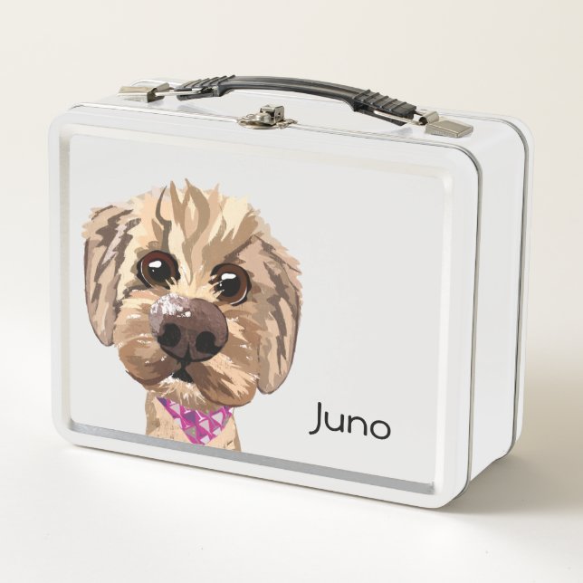 Anpassbare Doodle Dog Lunch Box (Vorderseite)