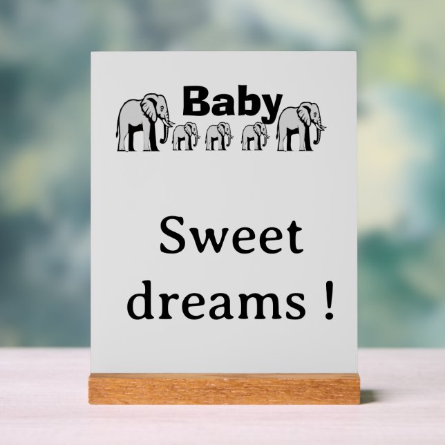 Anpassbare doppelseitige Elefant-Acryl-Plakette Acrylschild (Neutral)