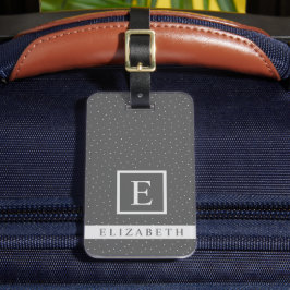 Anpassbare Dunkelgrau mit weißem Polka-Dot Gepäckanhänger