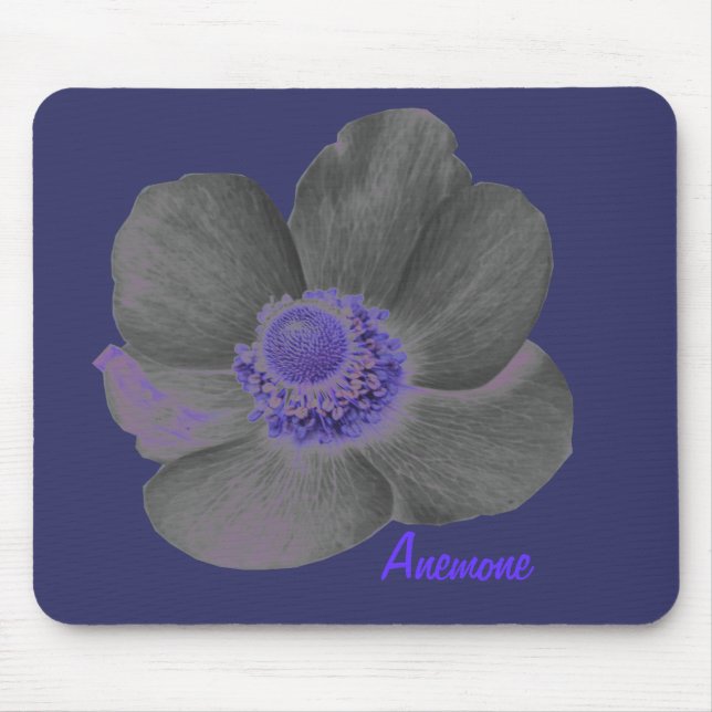Anpassbare Dunkle Träume Anemone Blume Mousepad (Vorne)