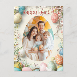 Anpassbare 🐇 Egg-ziiting Snapshot Greetings Feiertagspostkarte